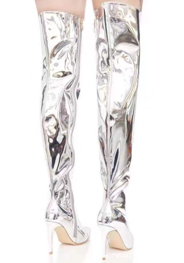 over the knee punk boots