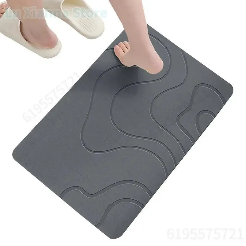 Indoor Diatomite Stone Bath Mat, Soft Diatomite Mud Mat, Water Absorption, Quick-Drying, Entrance Rugs