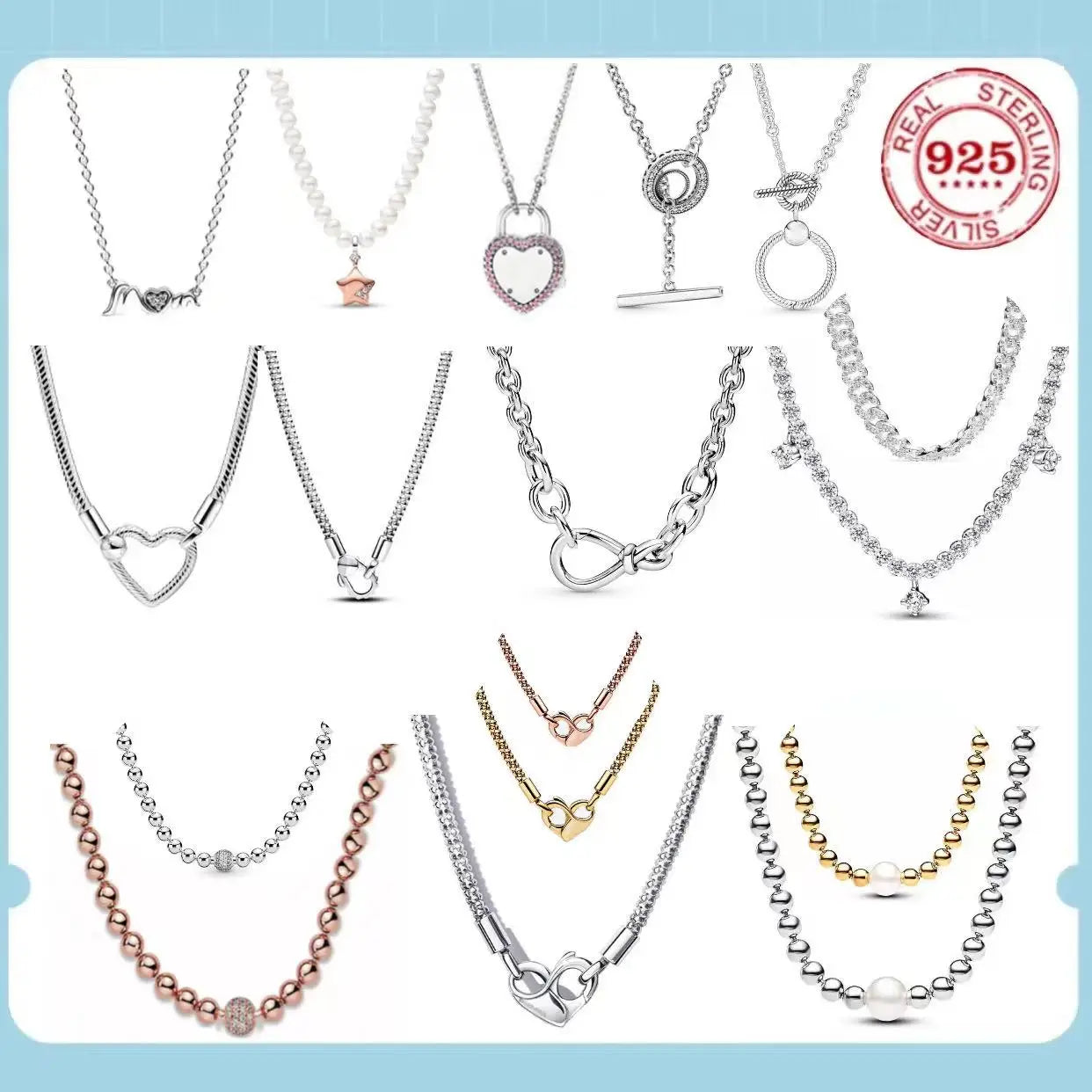 Exquisite 100% 925 sterling silver eternal heart-shaped circular pendant necklace for women DIY jewelry Valentine's Day gift