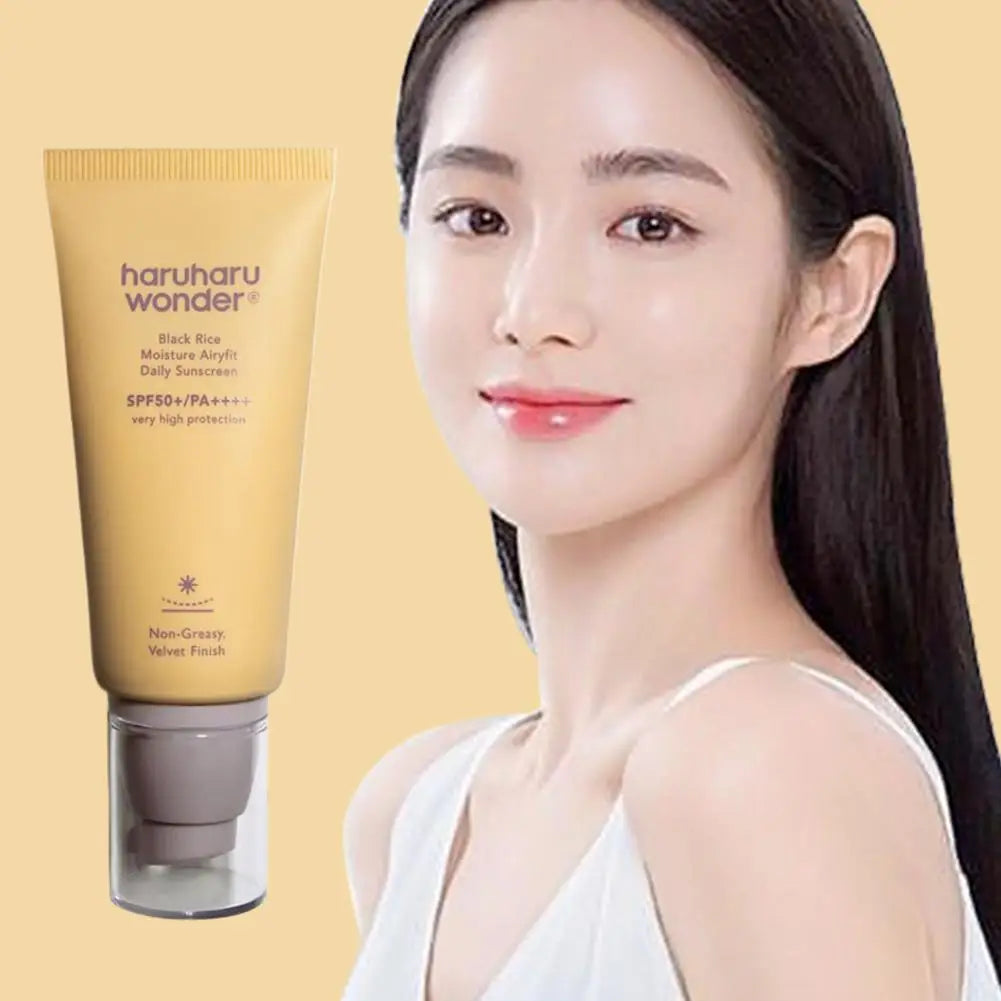 50ml Haruharu Wonder Black Rice Moisture Airyfit Daily Sunscreen Velvet Finish Accessories