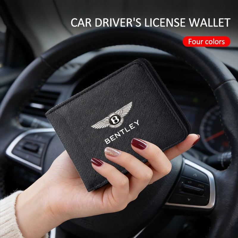 Men Wallet Card Holder Driver License Documents Wallet for New Bentley Flying Spur Continental GT Bentayga Mulsanne Accessories