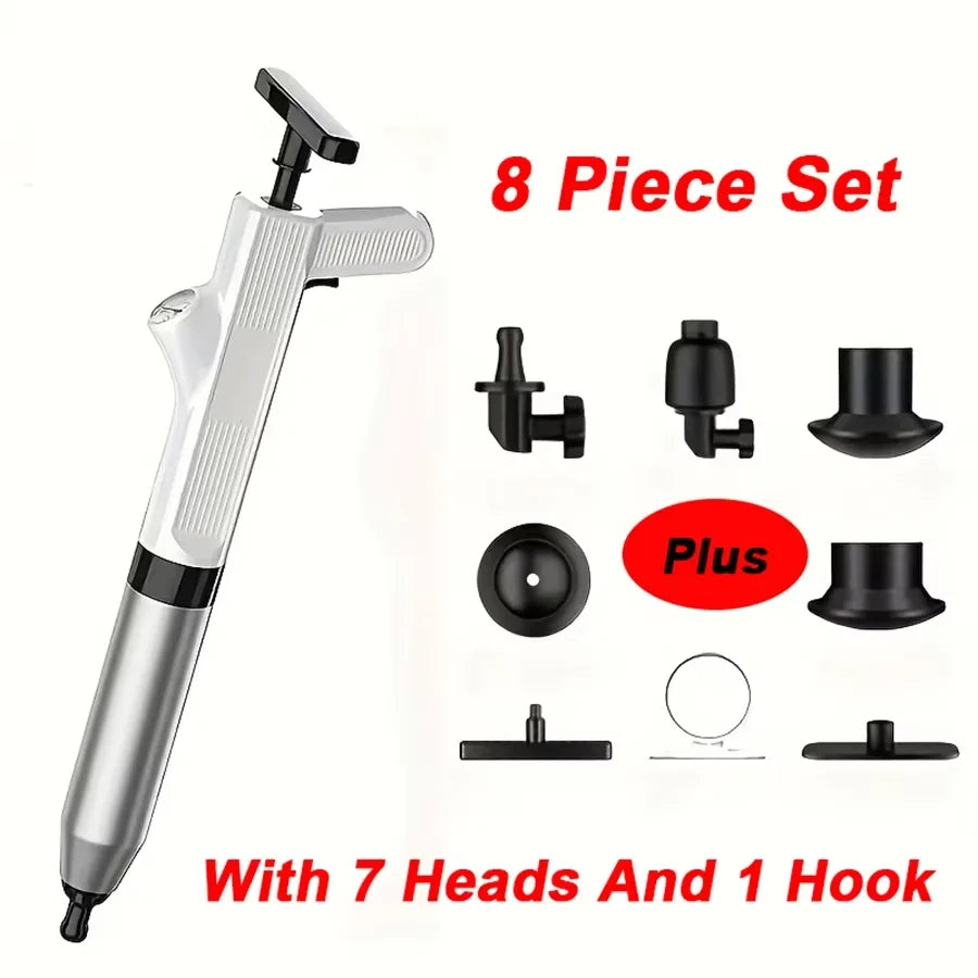 Pipeline Cleaning Tools Set High-pressure Plunger Sewer Dredge for Bathroom Toilet Kitchen Sink Drainage Pipes Unblocking Device