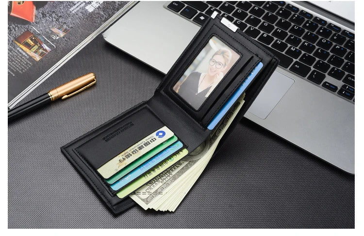 Leather Car Short Men Wallet Purse With Card Holder License Accessory For Ferrari SP1 812 F40 F12TDF SF90 458 488 599 612 FF F12