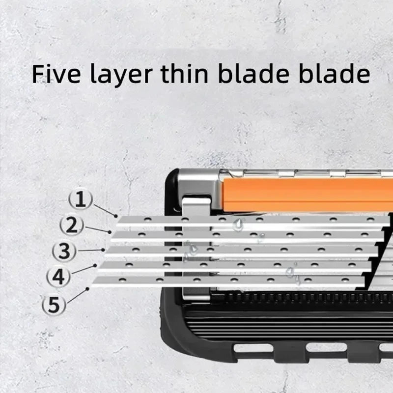 Hot Selling Manual Razor for Men Five Layer Blade Stainless Steel Blades No Skin Damage Old Style Blades Shaver Heads Razor