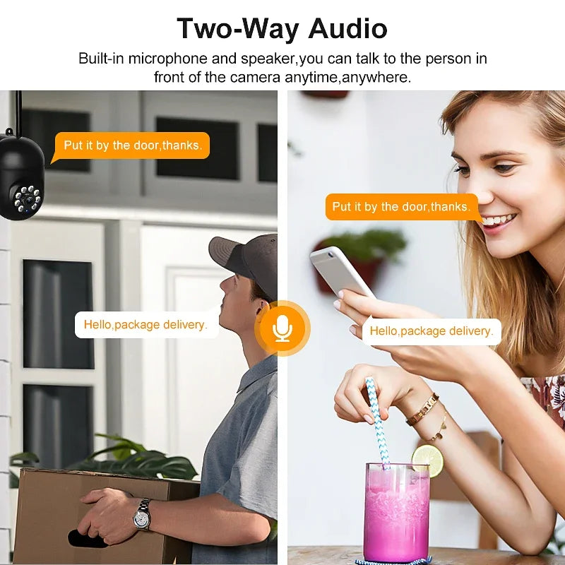 8MP 4K IP Outdoor WiFi Camera Surveillance Security CCTV PTZ Camera HD Two-Way Voice Wireless 1080P AI Tracking Onvif iCsee