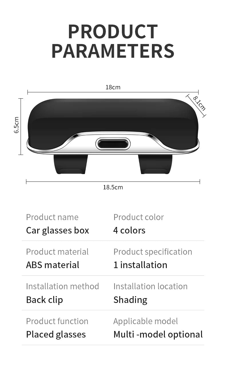 Car Eyewear Case Box Sunglasses Holder Sun Visor Storage Protective Frame Box Glasses Clip Portable For Toyota Camry