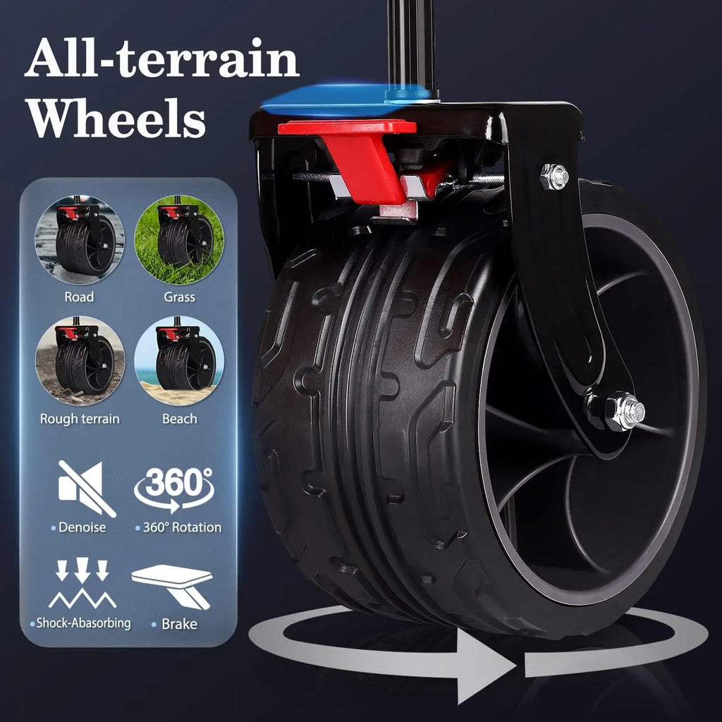 220L Collapsible Foldable Wagon with 330lbs Weight Capacity, Heavy Duty Folding Utility Garden Cart