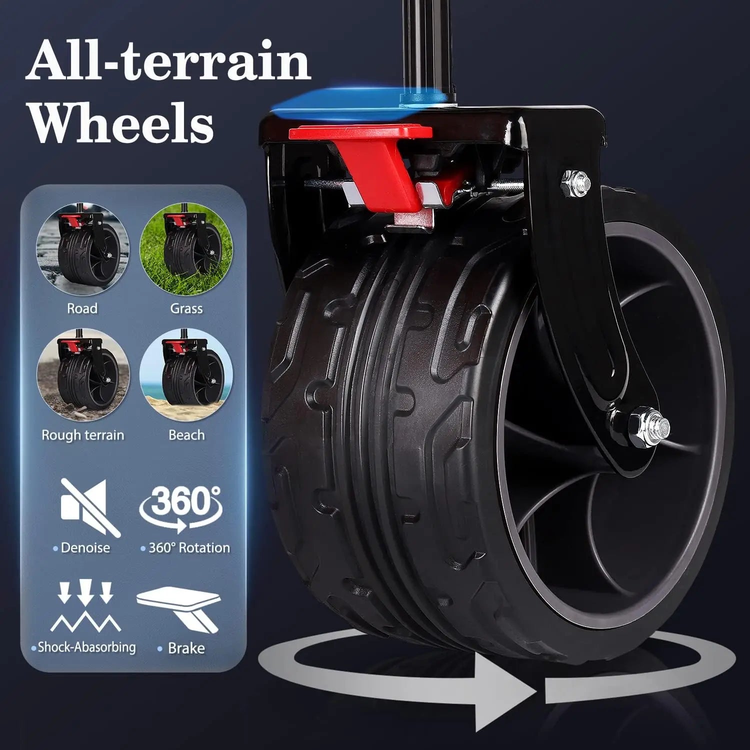 220L Collapsible Foldable Wagon with 330lbs Weight Capacity, Heavy Duty Folding Utility Garden Cart