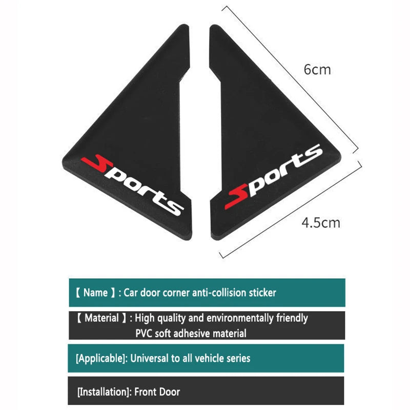 2/4pcs Universal Car Door Corner Protectors, Sport Pattern Silicone Anti-Scratch Bumper Covers for Vehicle Door Protection