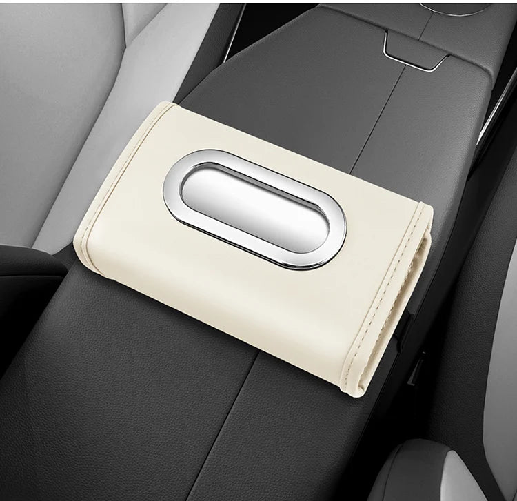 Toyota car tissue box holder flip-top design hanging car seat back tissue box PU leather high quality