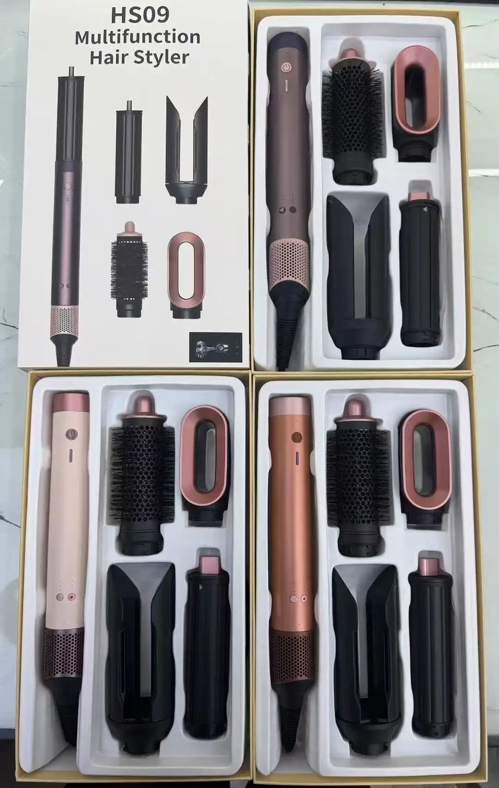 2025 hs09 Professional Multi Styler Travel Hair Dryer Hot Air Brush Hair Straightene Curling Wand-All-in-One HairStylerhairdryer