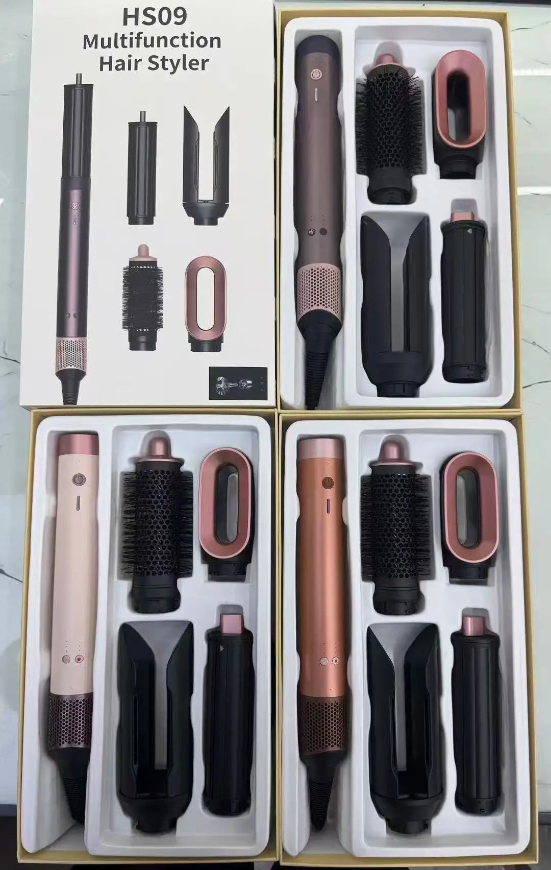 2025 hs09 Professional Multi Styler Travel Hair Dryer Hot Air Brush Hair Straightene Curling Wand-All-in-One HairStylerhairdryer