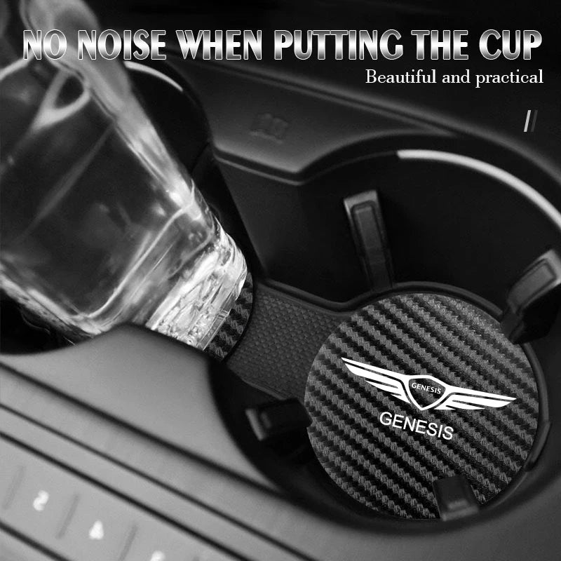 2PCS Car Cup Slot Non-Slip Mat Auto Accessories For Genesis G80 GV70 GV80 GV60 G70 Essentia Neolun G90 GV90 X
