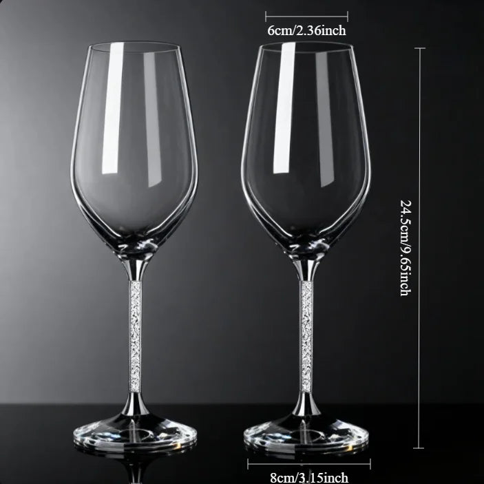 2pcs Light Luxury High-end Crystal Cup Red Wine Glass Set Tall Glass Party Wine Glass Glasses DrinkingGlasses for ChampagneFlute