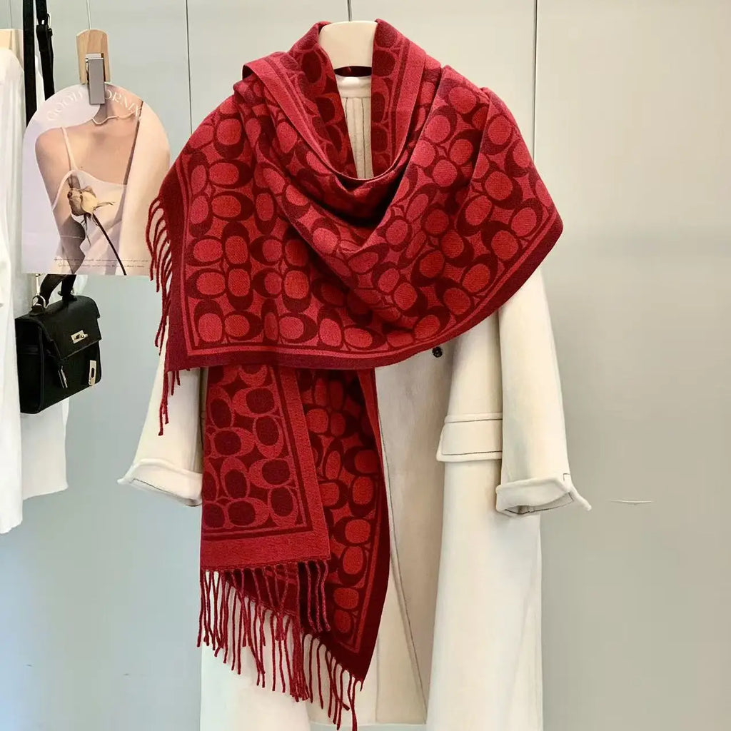 Fashionable Versatile Scarf Women's Sunscreen Warmth Air Conditioned Room Cover Blanket Gift Shoulder Shawl Chic Style Polyester