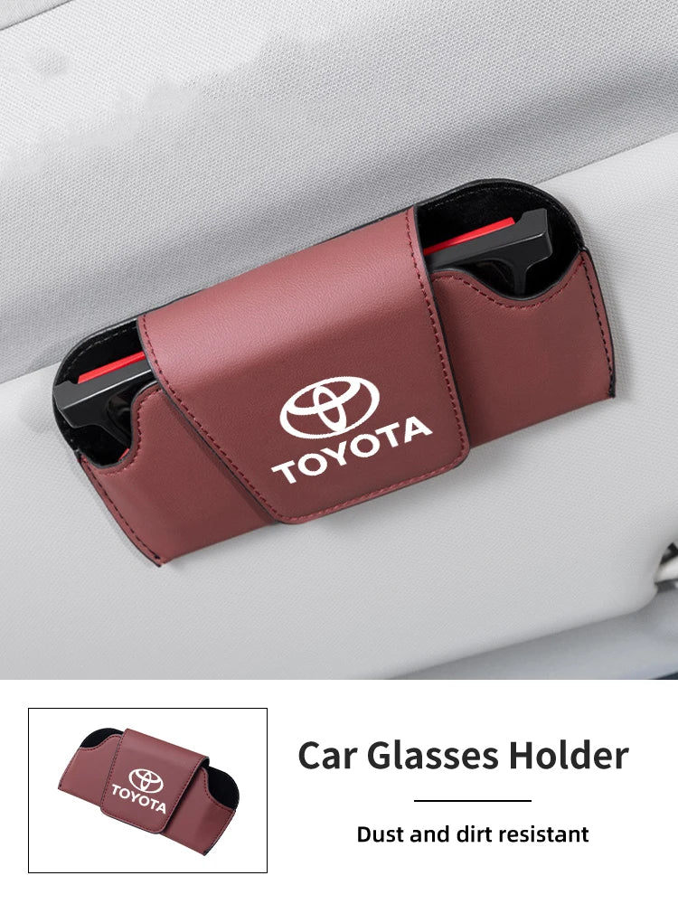 Car Glasses Box  Sunglasses Holder Case Sun Visor For Toyota Corolla 2020 Yaris Aygo GT86 AE110 Prius RAV4 CHR Camry Auris