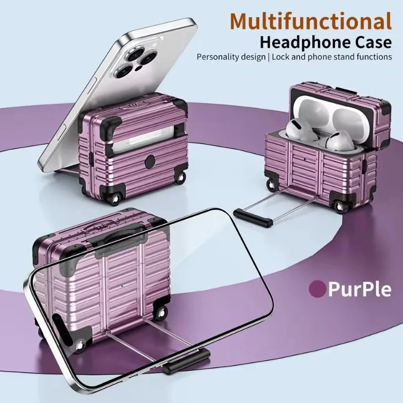 Individual Suitcase for Airpods 4 3 2 Pro Trendy Luggage Protective Case for Airpods1/2/pro2 Drop-proof Headphone Case ﻿  ﻿