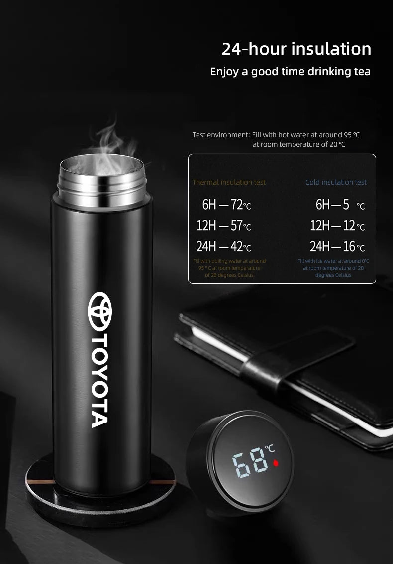 Car Insulated Cup 500ml Water Cup Coffee Tea Thermos For Toyota Crown Gazoo Racing Alphard TRD Corolla Yaris Chr Auris Camry