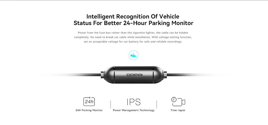 DDPAI Dashcam Hardwire Kit for 24H Parking Monitor Compatible with N1/N3 Pro/N5/Z40/Z50