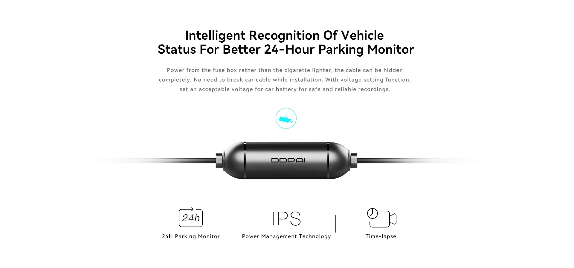 DDPAI Dashcam Hardwire Kit for 24H Parking Monitor Compatible with N1/N3 Pro/N5/Z40/Z50