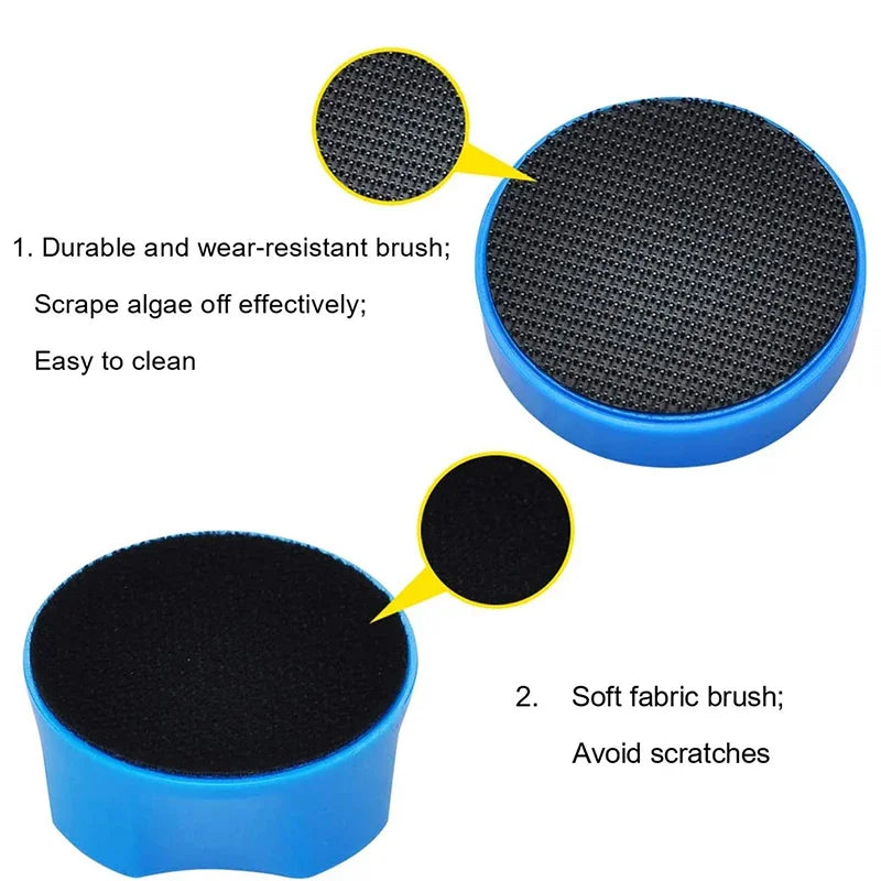 Aquarium Magnetic Cleaning Brush Fish Tank Floating Scraper Tool Removal Moss Algae Scrubber Double-Sided Glass Window Cleaner