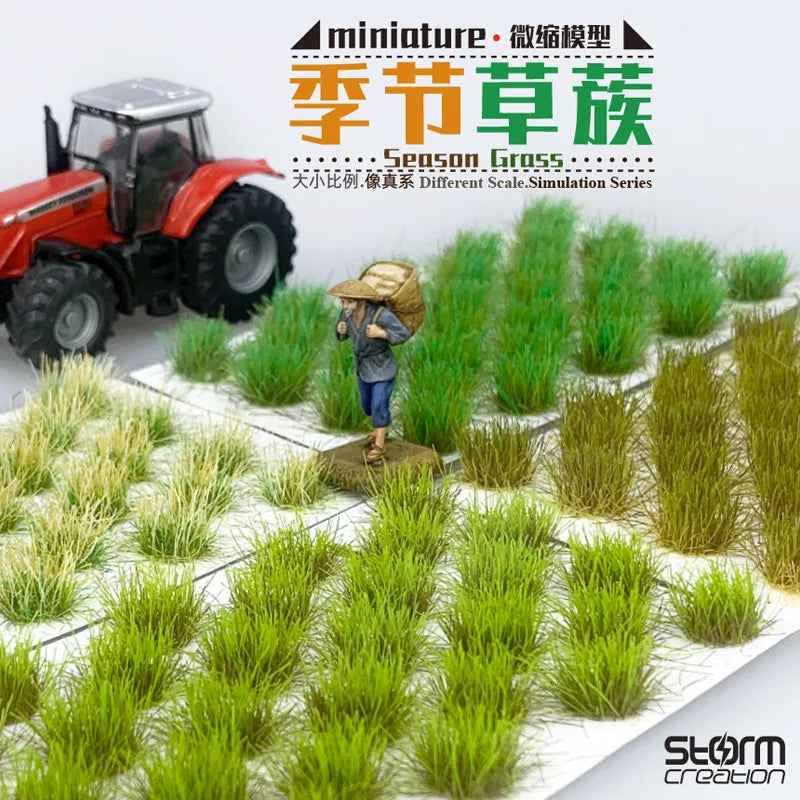 Miniature Seasonal Grass Cluster Model Kit Simulation Grass Nest Mutlicolor Grass Tuft Plant Diorama for Diy Toys Model Making