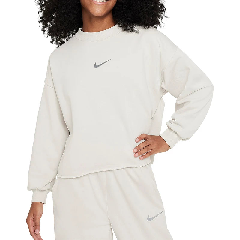 Nike Official Genuine 2024 New Kids' Sport Casual Round Neck Pullover Sweatshirt FN8652-072