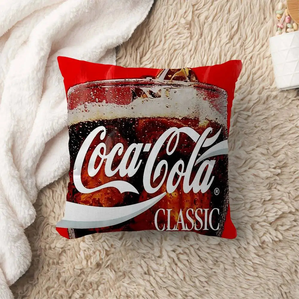 C-Coca C-cola Vintage Logo Pillow Cushion Cover Pillowcase Living Room Sofa Home Decor Customized
