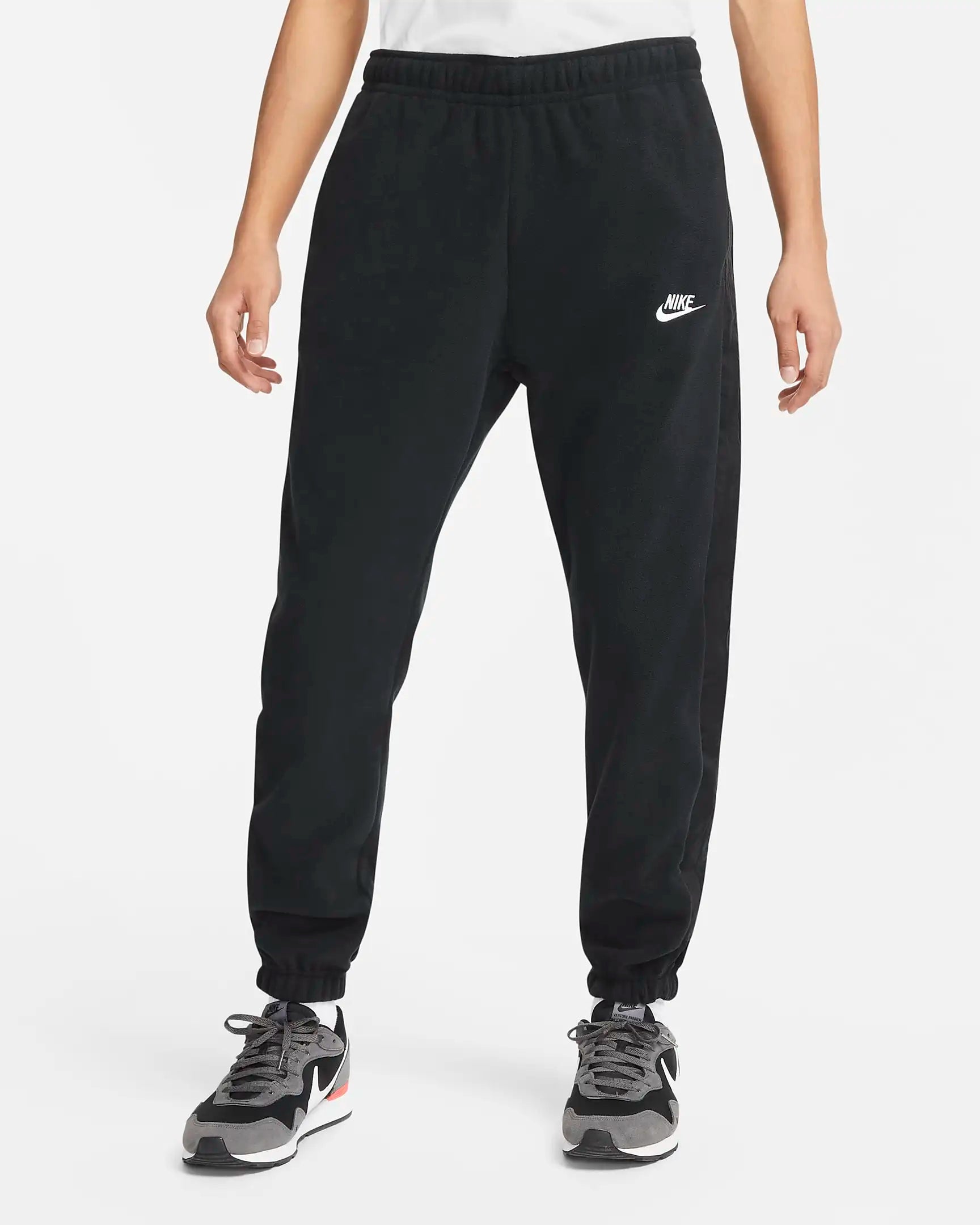 Nike Sportswear Solid Color Loose-Fit Drawstring Knit Sweatpants for Men - Black DD4893-010