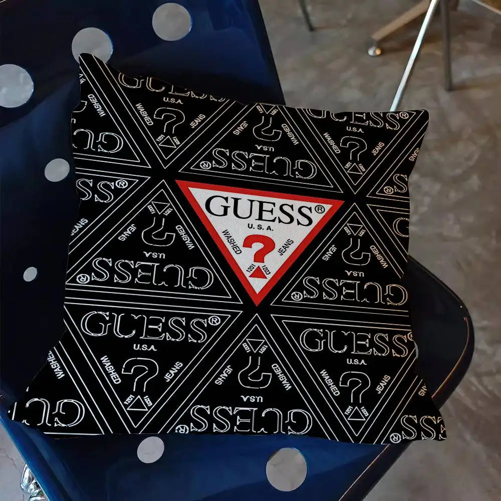 Fashion G_GuessS Logo Printed Pillow Gift Home Office Decoration Pillow Bedroom Sofa Car Cushion CoverPillow Case