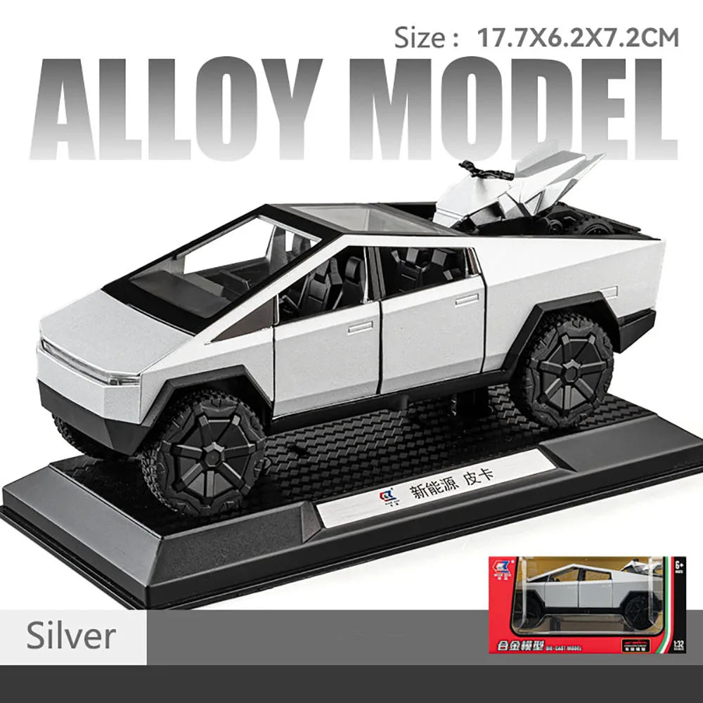 1:32 Simulated Pickup Truck And Rv Alloy Car Model Sound And Light Pull Back Toy Car Off-Road Vehicle Boys Collection Ornaments