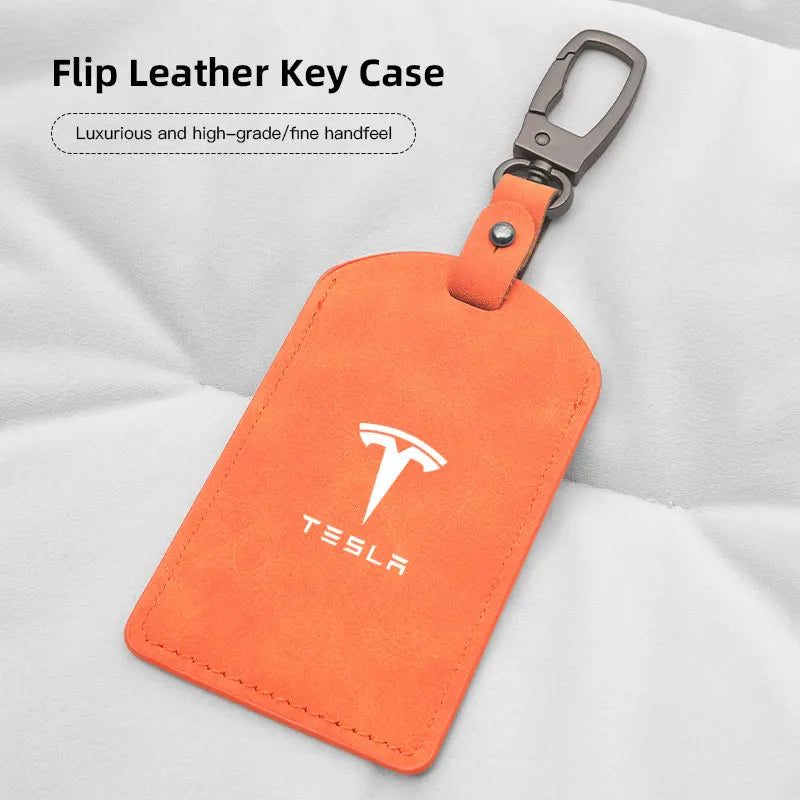 Suede Tesla Car Key Card Cover Keychain Car Key Accessories For Tesla Model 3 Y S X Cybertruck Juguete Roadster Coil Bonina