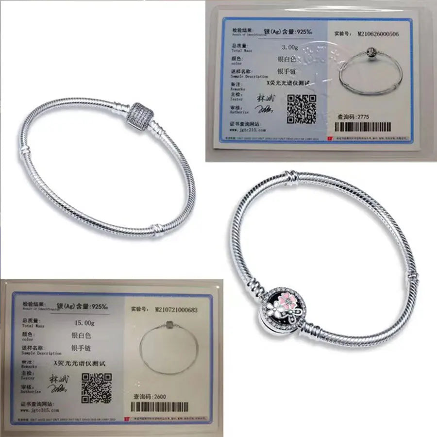 The best-selling S925 sterling silver heart-shaped crown snake bone chain is perfect for the original DlY bracelet! A perfect je