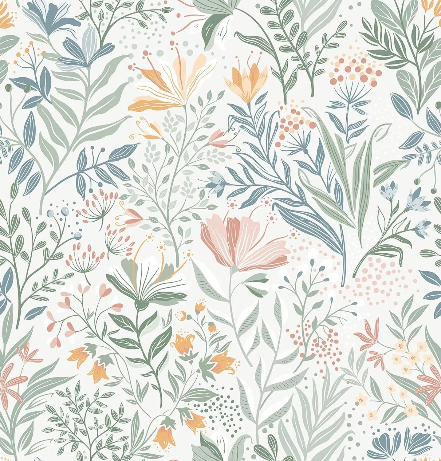 Floral Peel and Stick Wallpaper Boho Contact Paper Flower Removable Self Adhesive Waterproof Wallpaper for Bathroom Bedroom