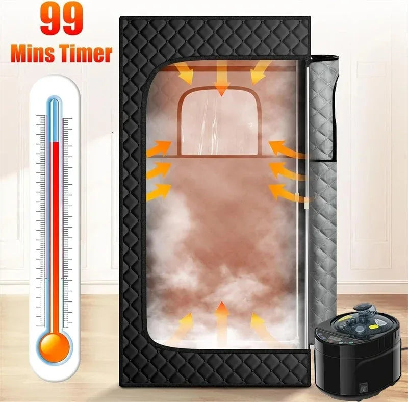 Portable Steam Sauna for Home Spa Sauna Tent Sauna Box with 1600W 4L Steamer Remote Control Height