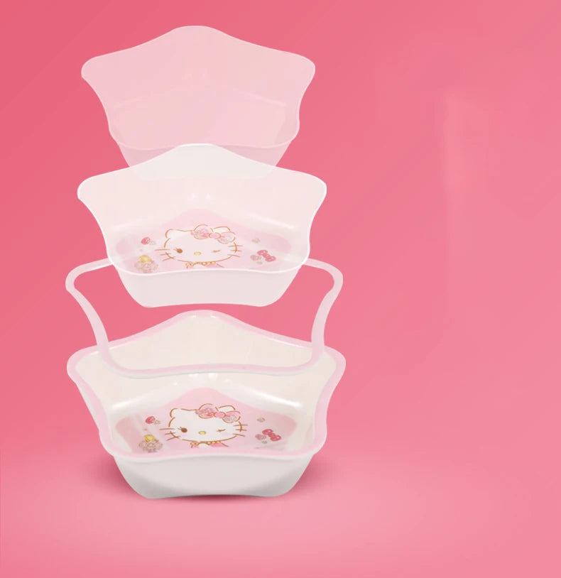 For Hello Kitty Children Tableware Cartoon Irregular-shaped Bowls Anti-scald Dining Plates BPA Free Baby Food Supplement Bowls
