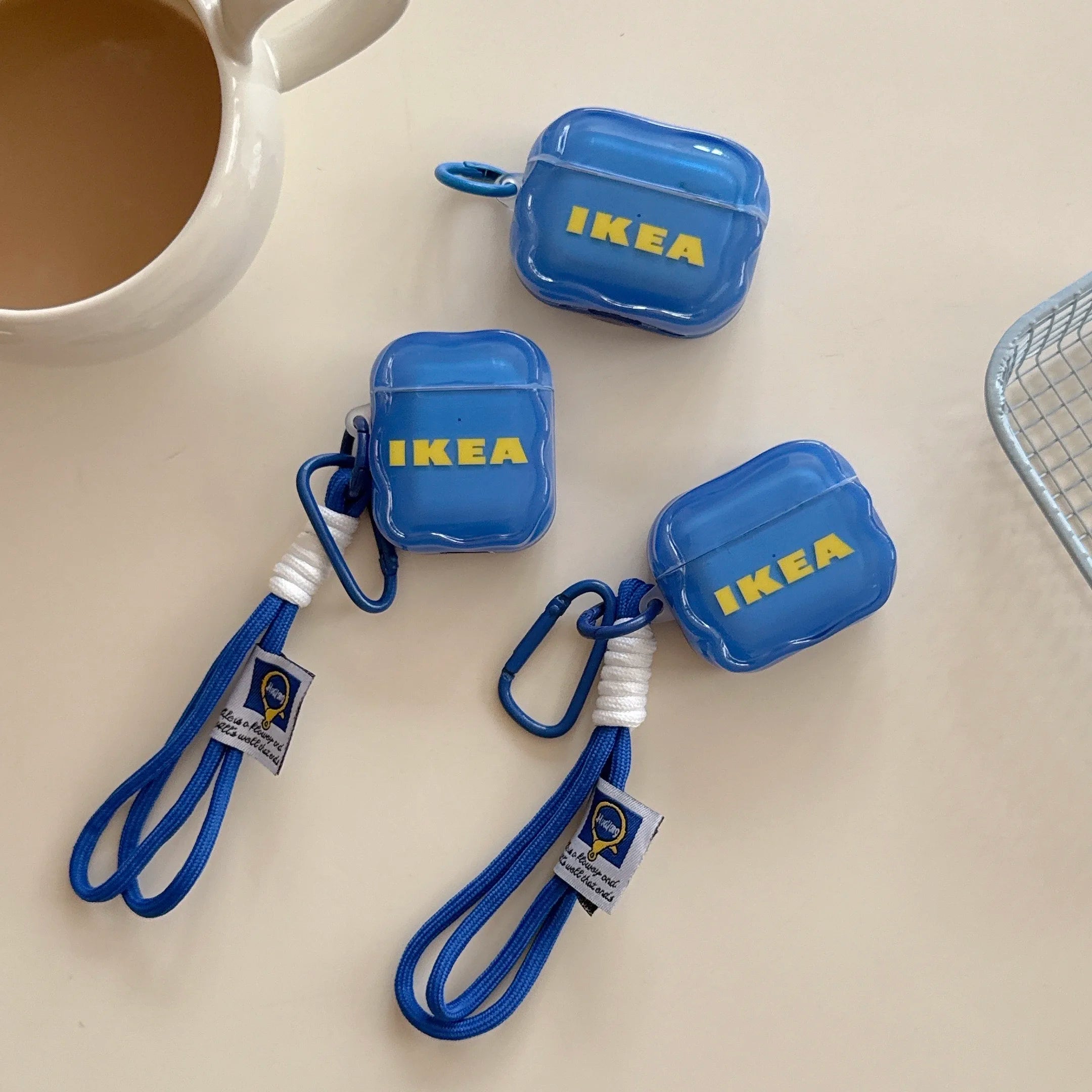 Fun Blue-Backed Alphabet Earbud Cases for AirPods Pro 3, Pro 2, AirPods 4, 3, 2, 1 Shock-Resistant Protective Cases with Lanyard