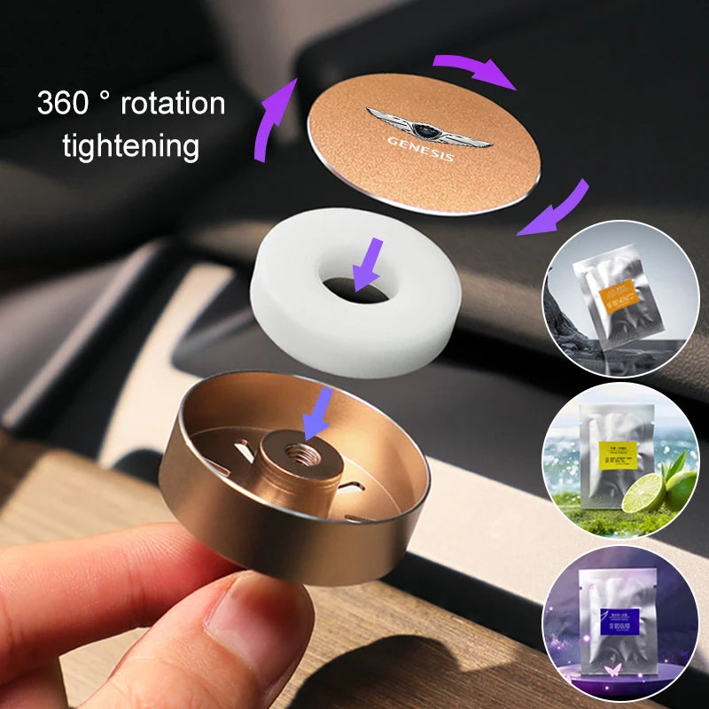 Alloy Car air outlet perfume Air Freshener Diffuser for Genesis G80 GV70 GV80 GV60 G70 Essentia Neolun G90 GV90 Solid Fragrance