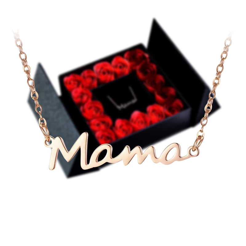 Gifts for Women Jewelry Pendant Necklace /w Soap Eternal Rose Gift Box Mother's Day Necklace Jewelry Wedding Anniversary Gifts