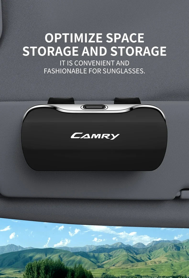 Car Eyewear Case Box Sunglasses Holder Sun Visor Storage Protective Frame Box Glasses Clip Portable For Toyota Camry