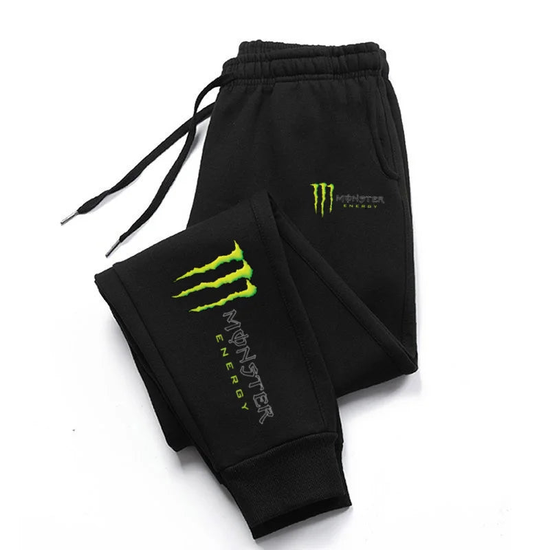 Monster Energy Letter Print Versatile Drawstring Casual Long Pants Men's Loose Straight Leg Jogger Pants