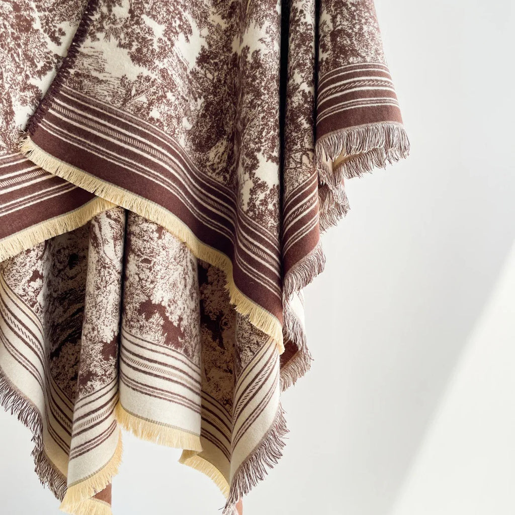 Warm Faux Cashmere Double-Sided Women's Scarf Spring Autumn Winter Air Conditioned Room Decorated Aslan Cape Fashionable Commute
