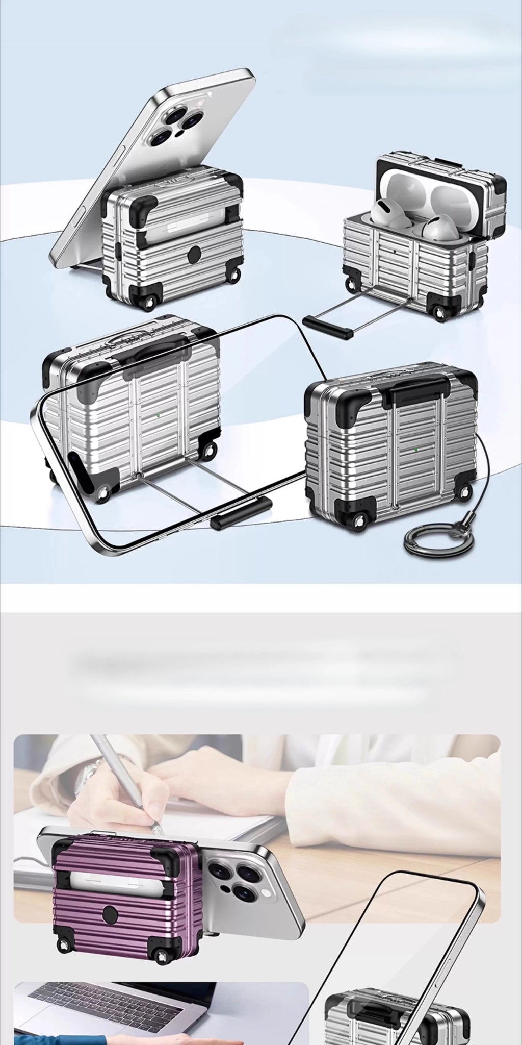 Individual Suitcase for Airpods 4 3 2 Pro Trendy Luggage Protective Case for Airpods1/2/pro2 Drop-proof Headphone Case ﻿  ﻿