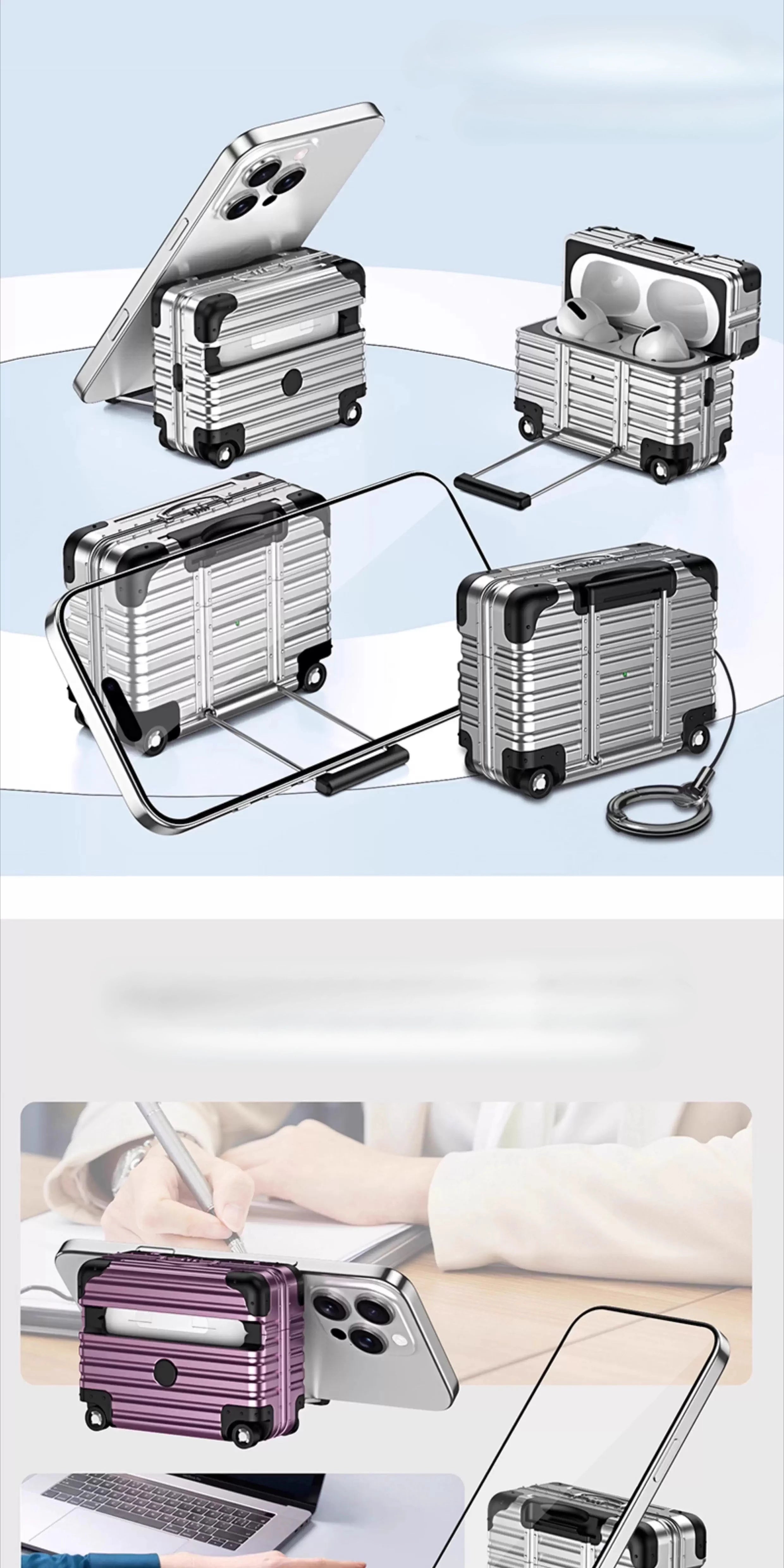 Individual Suitcase for Airpods 4 3 2 Pro Trendy Luggage Protective Case for Airpods1/2/pro2 Drop-proof Headphone Case ﻿  ﻿