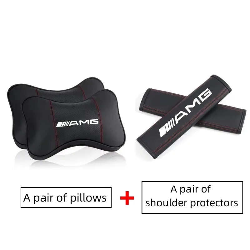 Car Seat Neck Pillow Headrest Rest Cushion Seat Belt Shoulder Pad For Mercedes Benz AMG W204 W205 W203 W211 W212 W213 W201 W210