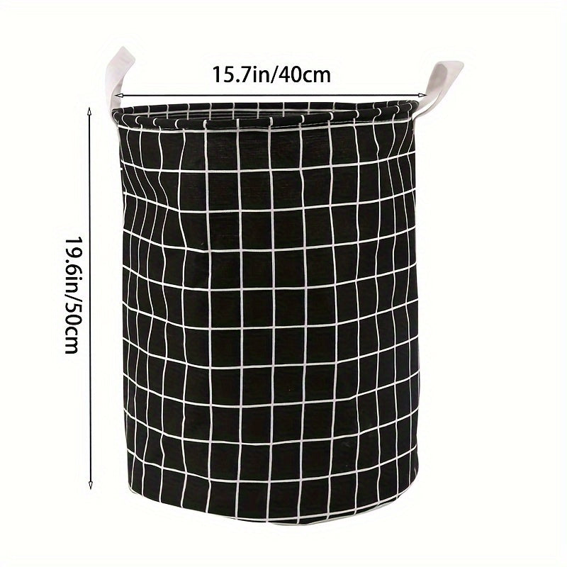 Laundry Basket, Round Dirty Clothes Hamper, Portable Storage Bucket, 1 pc