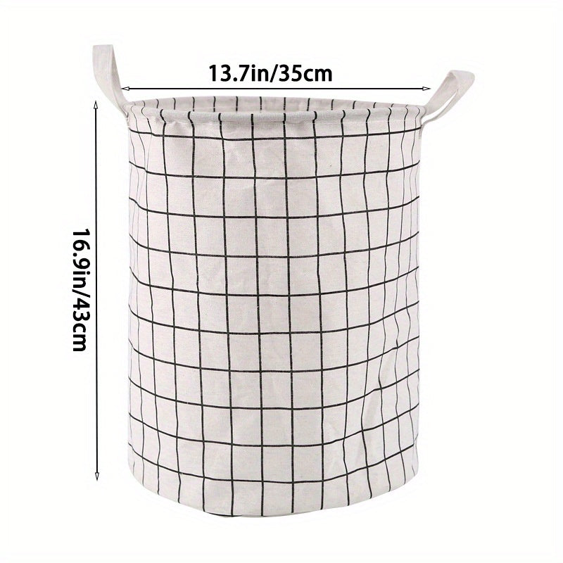 Laundry Basket, Round Dirty Clothes Hamper, Portable Storage Bucket, 1 pc