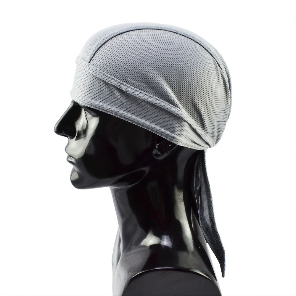 1pc Breathable Mesh Long Tail Head Wrap Cycling Cap Beanie Skull Cap For Men, Ideal Choice For Gifts