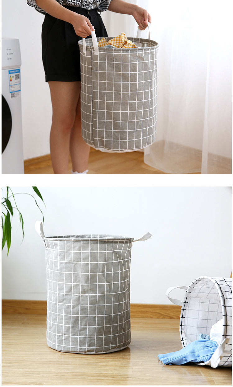 Laundry Basket, Round Dirty Clothes Hamper, Portable Storage Bucket, 1 pc
