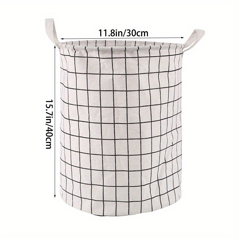 Laundry Basket, Round Dirty Clothes Hamper, Portable Storage Bucket, 1 pc